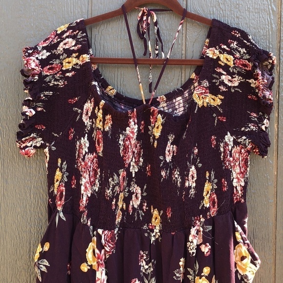 Torrid Halter Smocked Floral Dress Size 4X - Picture 6 of 12